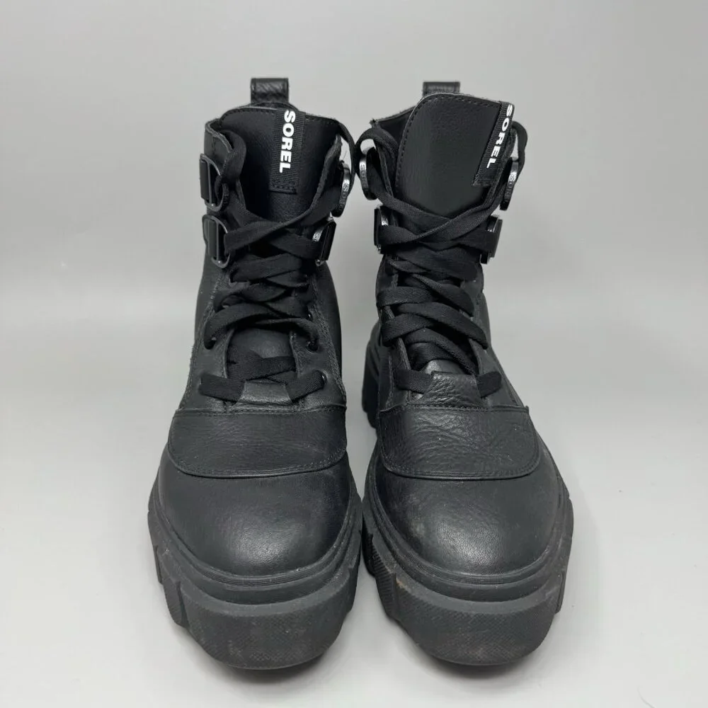 SOREL Woman's Boots Caribou™ X Boot Lace WP New Size 8.5 All Black NL 5015-010